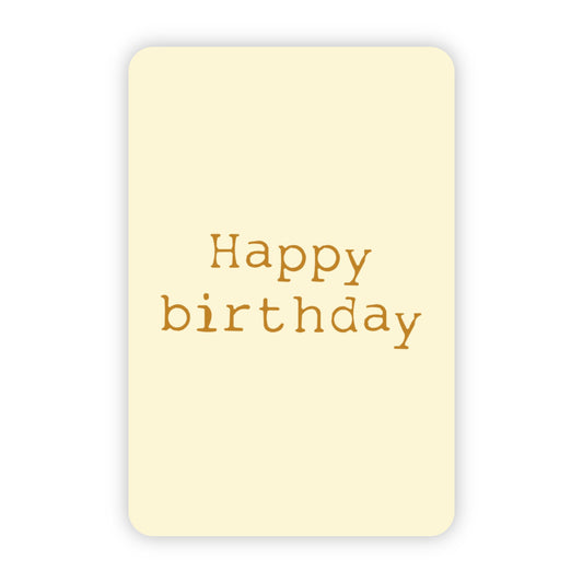 Wenskaart | Happy birthday goudfolie