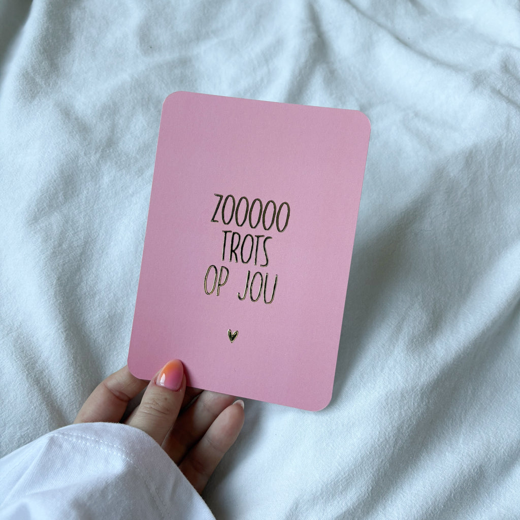 Wenskaart | Zo trots op jou goudfolie