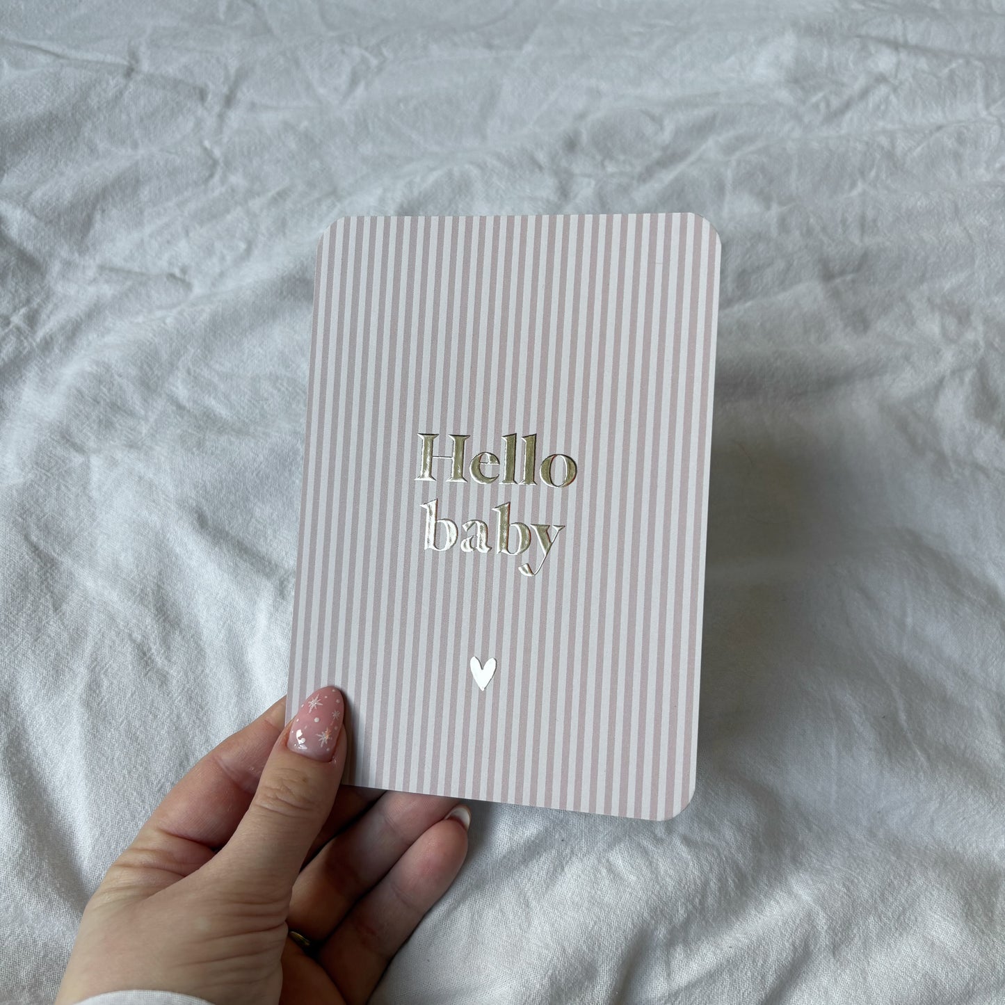 Wenskaart | Hello baby goudfolie