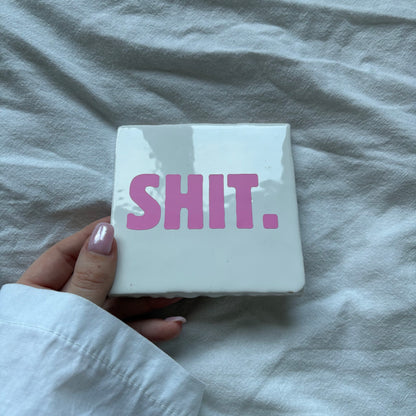 Tegeltje | Wit - shit