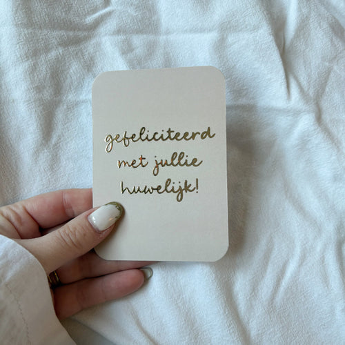 Minikaart | Gefeliciteerd met jullie huwelijk goudfolie