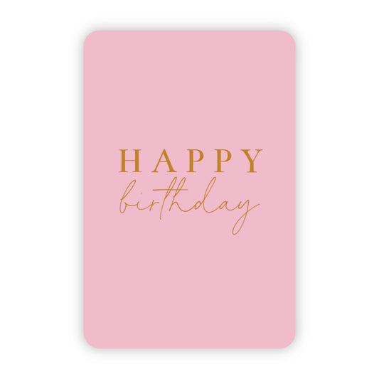 Wenskaart | Happy birthday goudfolie