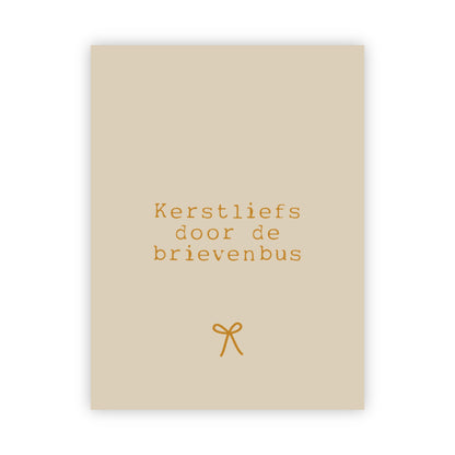 Dubbele kerstkaart goudfolie | Kerstliefs door de brievenbus