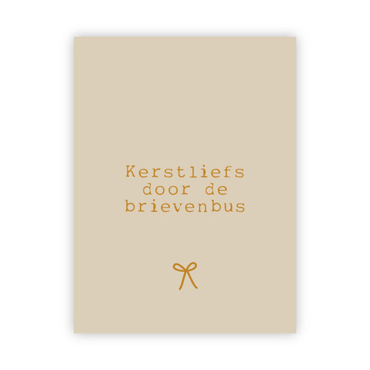 Dubbele kerstkaart goudfolie | Kerstliefs door de brievenbus