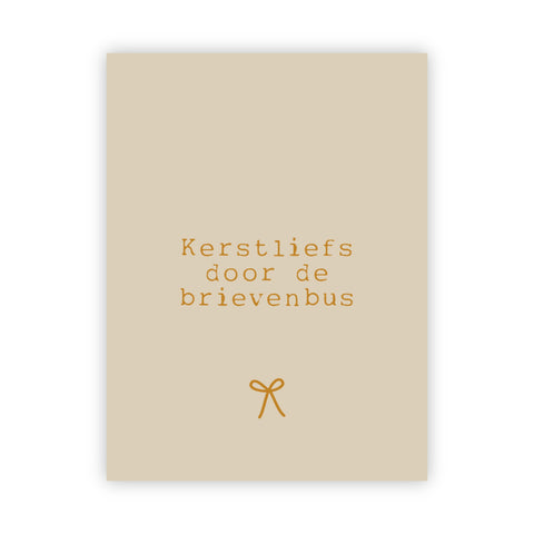Dubbele kerstkaart goudfolie | Kerstliefs door de brievenbus