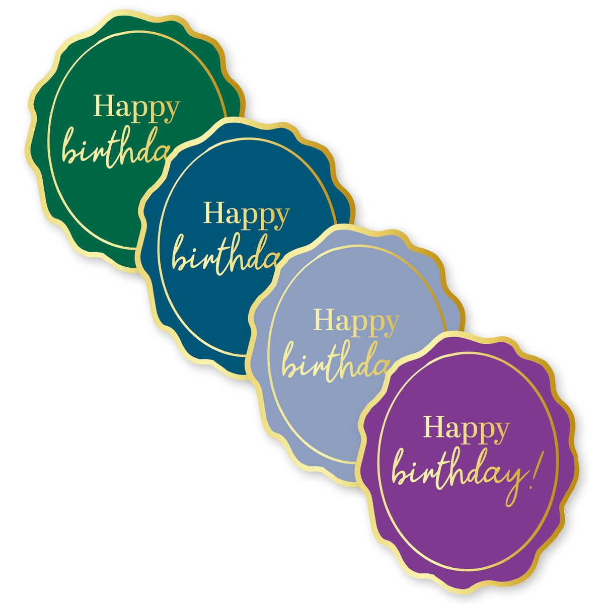 Cadeaustickers | Happy birthday 10 stuks goudfolie