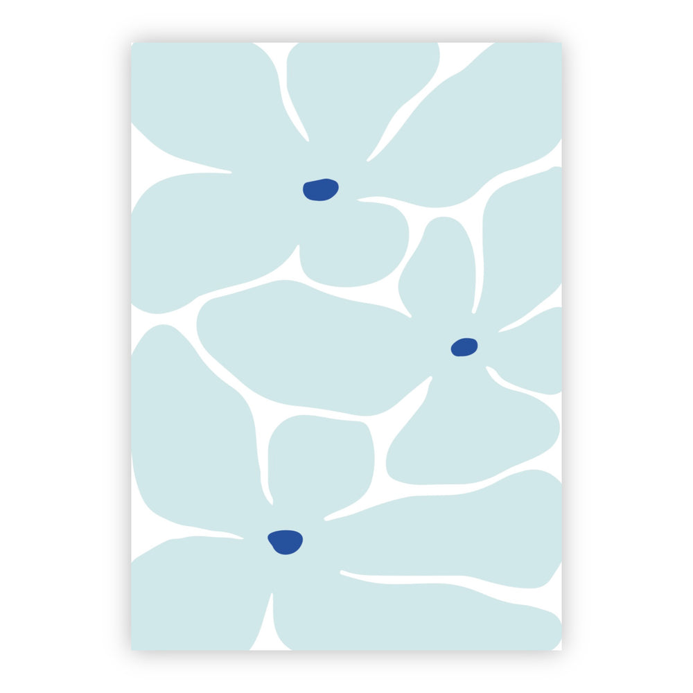 Wenskaart | Bloemen blauw