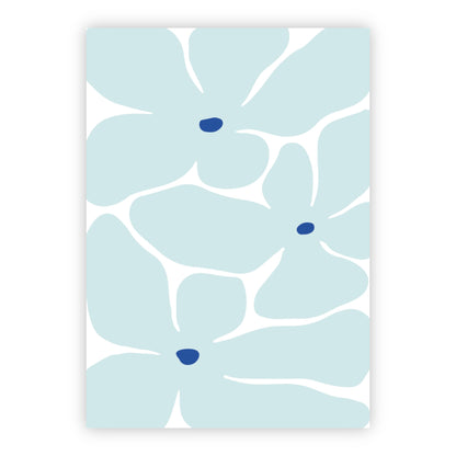 Wenskaart | Bloemen blauw