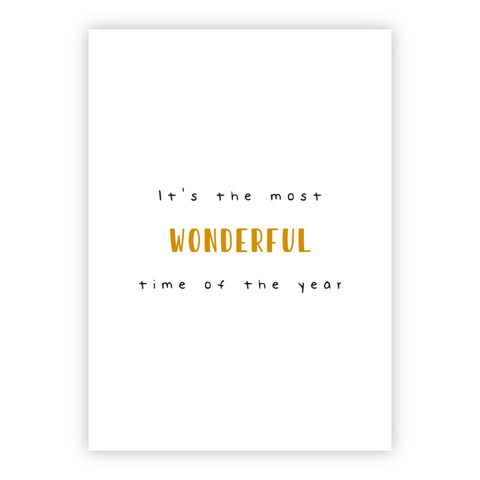 Kerstkaart goudfolie | It’s the most wonderful time of the year