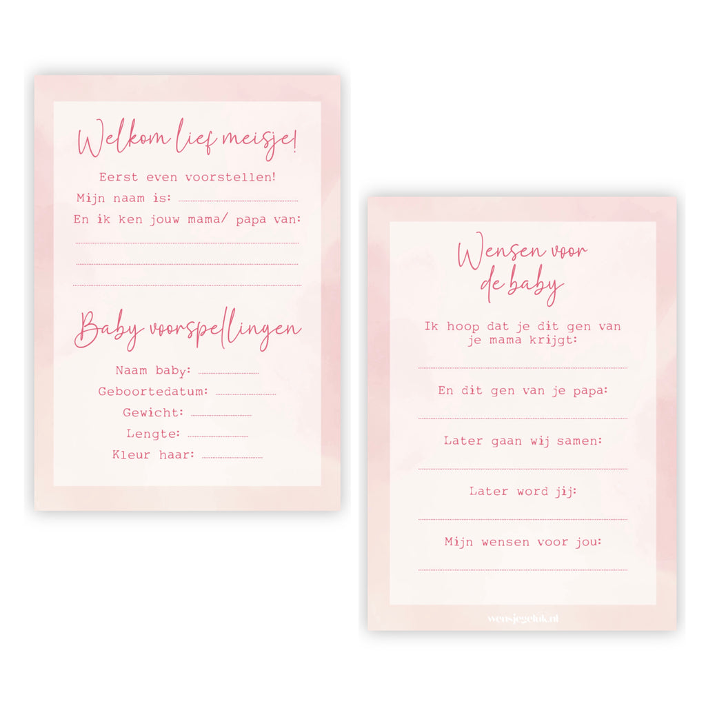 Invulkaarten babyshower | Set van 10