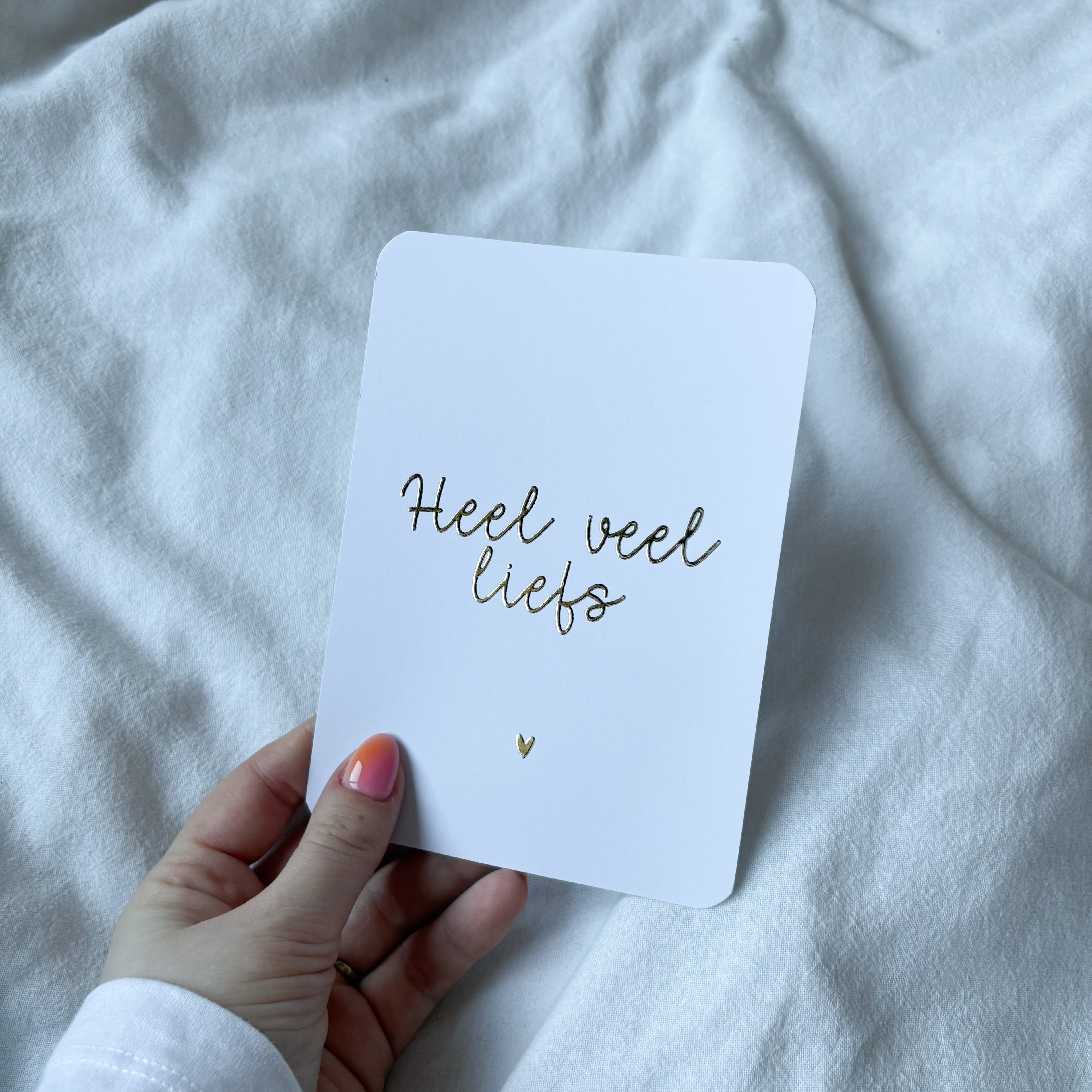 Wenskaart | Heel veel liefs goudfolie