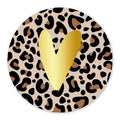 Cadeaustickers | Hartje panter 10 stuks goudfolie