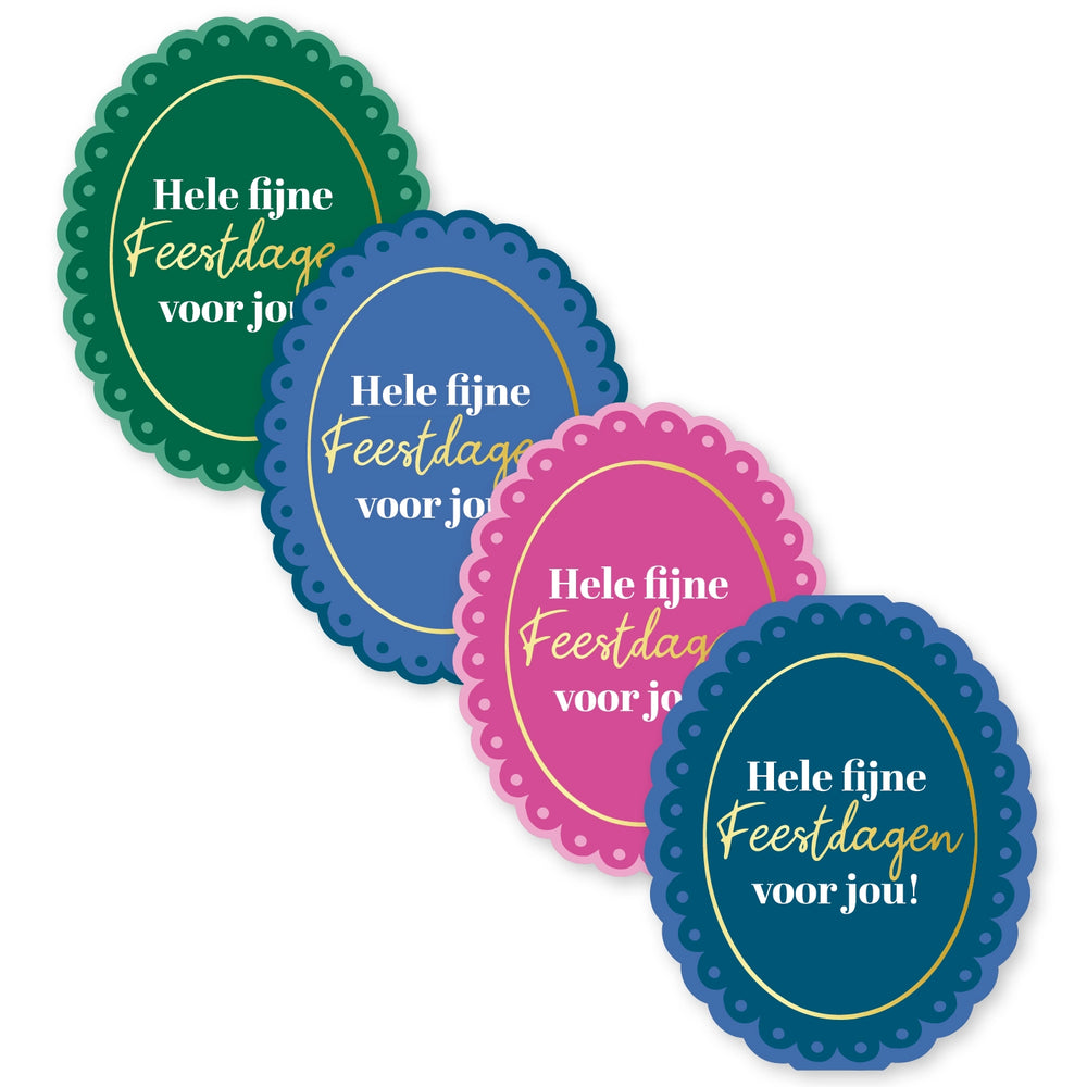 Cadeaustickers | Hele fijne feestdagen 10 stuks goudfolie