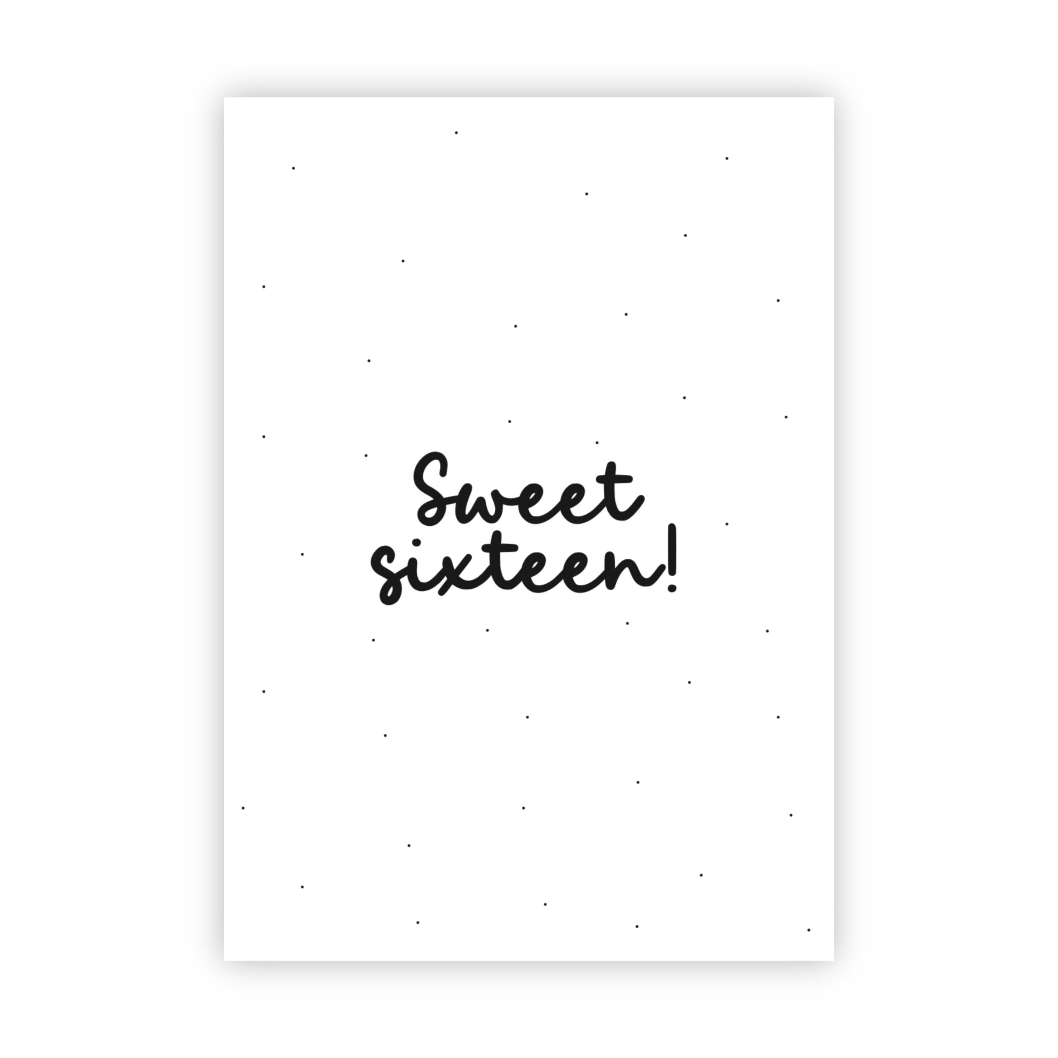 Wenskaart | Sweet sixteen