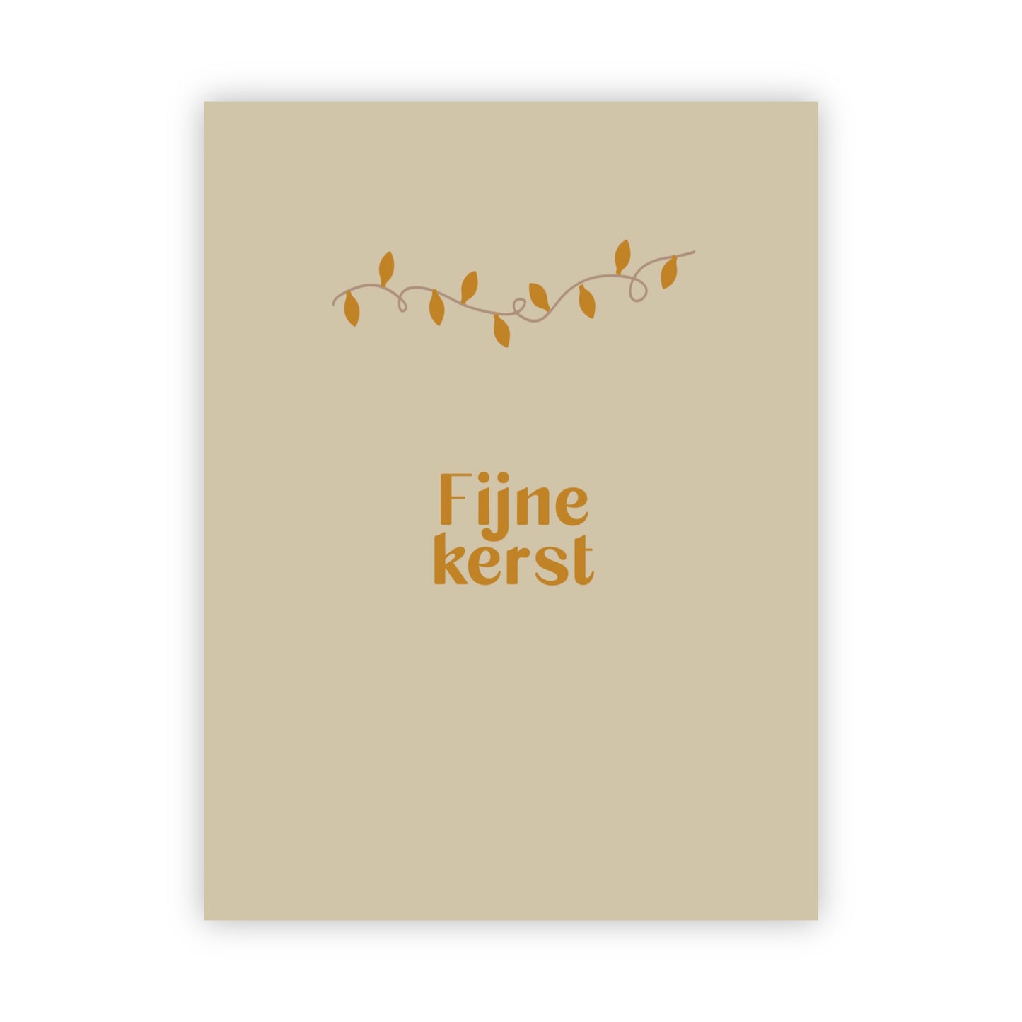 Dubbele kerstkaart goudfolie | Fijne kerst