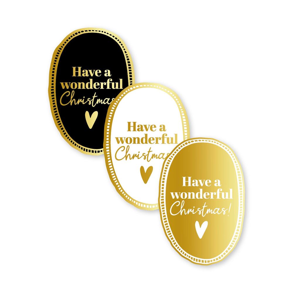 Cadeaustickers | Have a wonderful Christmas 10 stuks goudfolie
