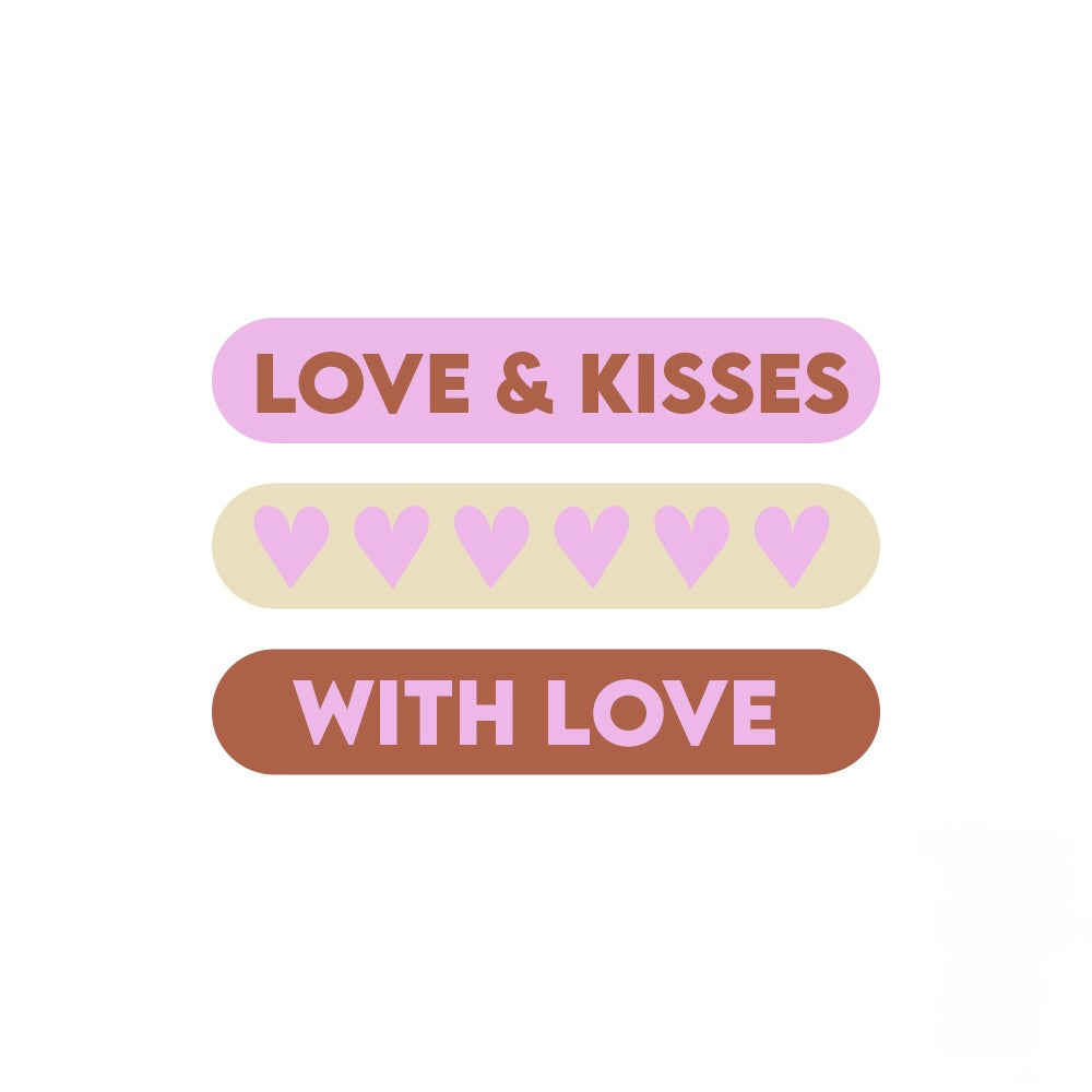 Cadeaustickers | Love & kisses 12 stuks