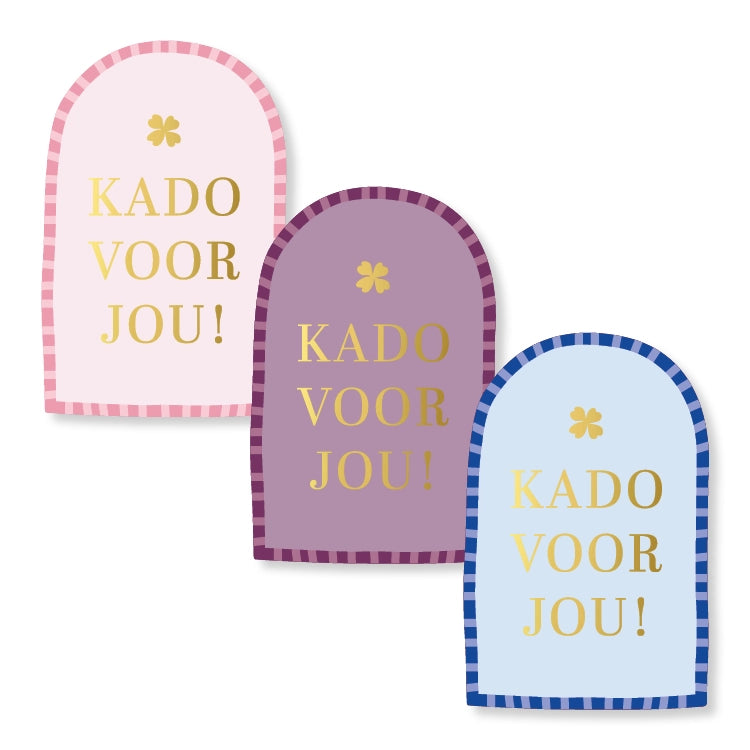 Cadeaustickers | Kado voor jou 10 stuks goudfolie