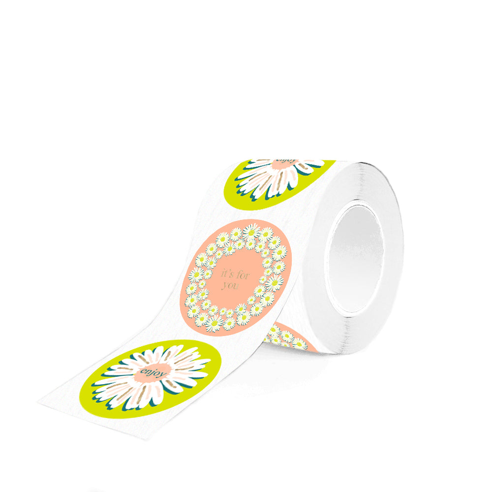 Cadeaustickers | Daisy 10 stuks goudfolie
