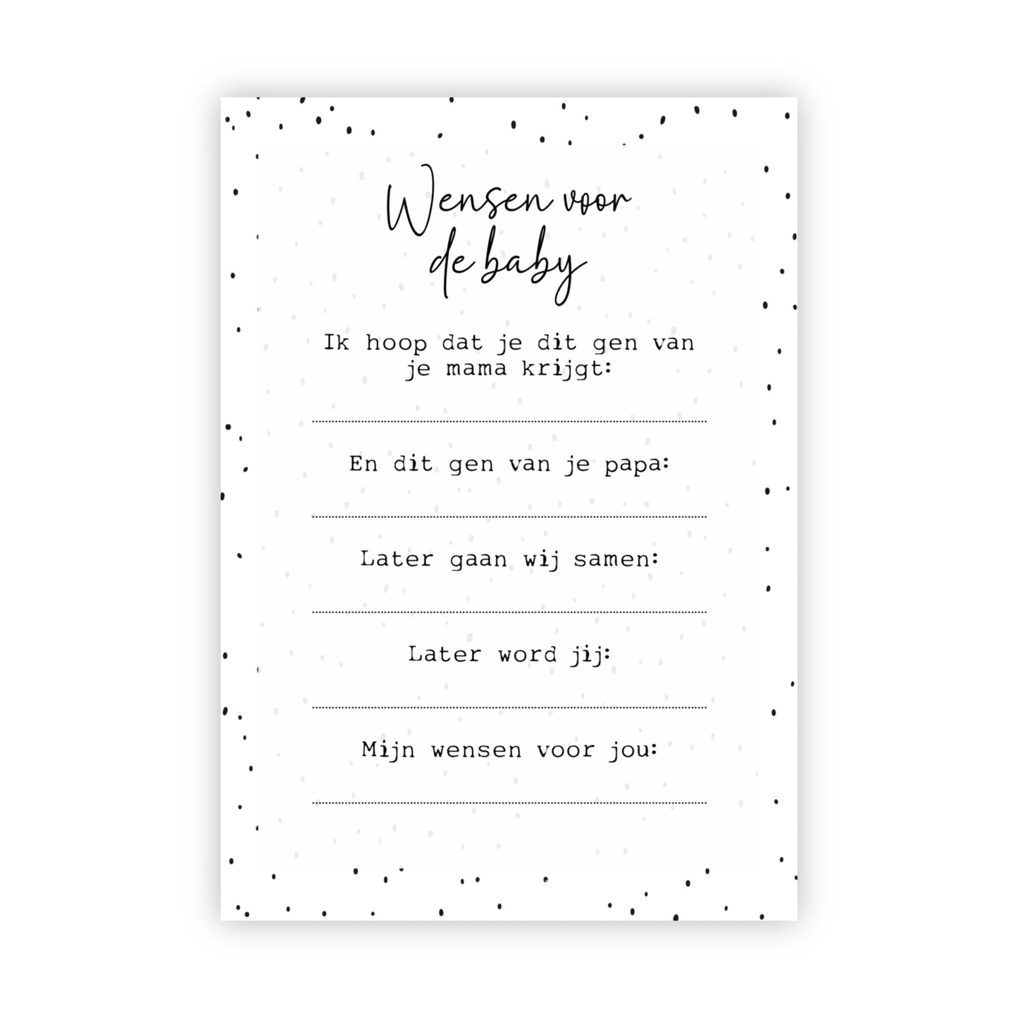 Invulkaarten babyshower | Set van 10
