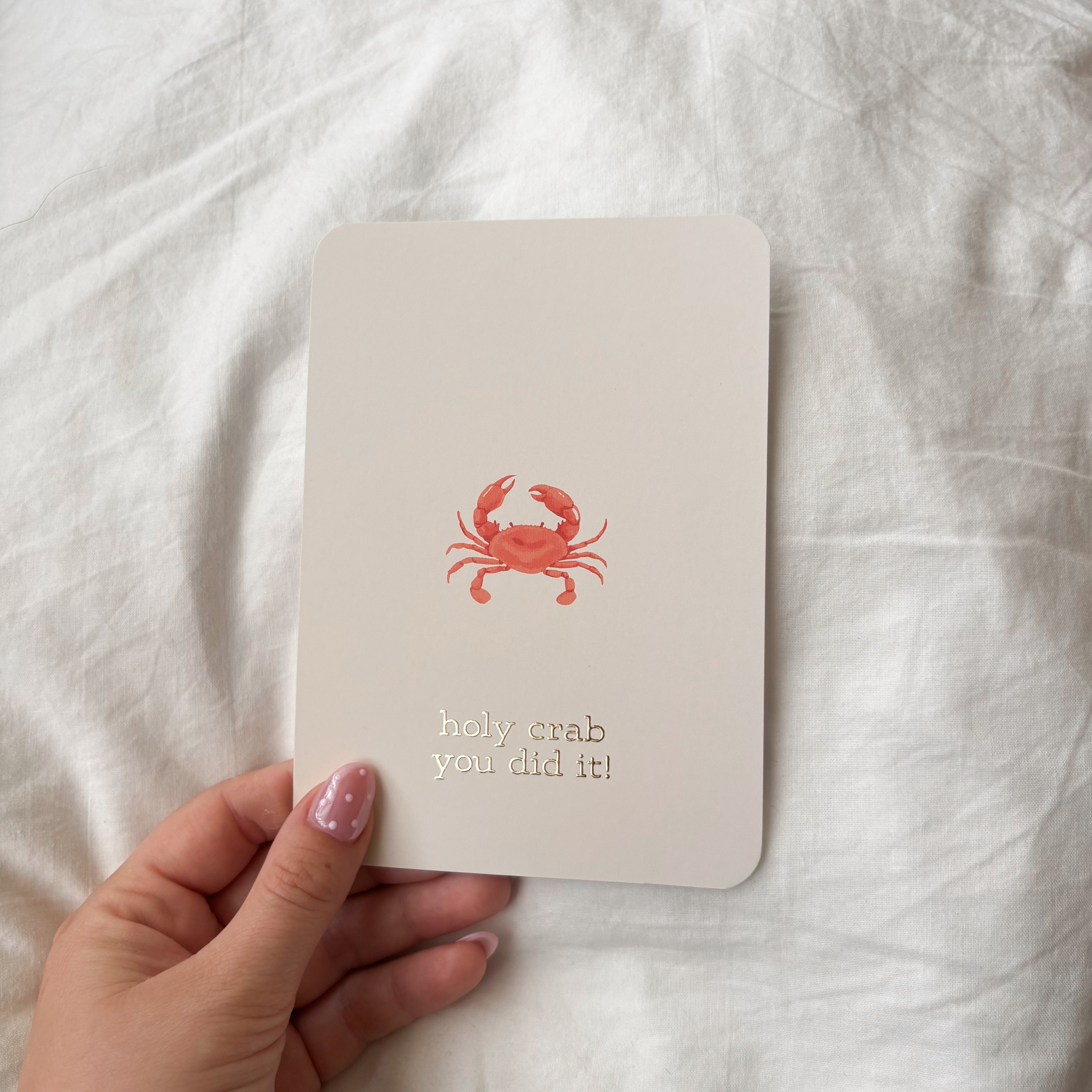 Wenskaart | Holy crab you did it goudfolie
