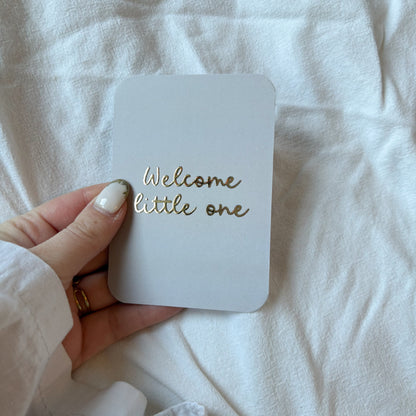 Minikaart | Welcome little one goudfolie