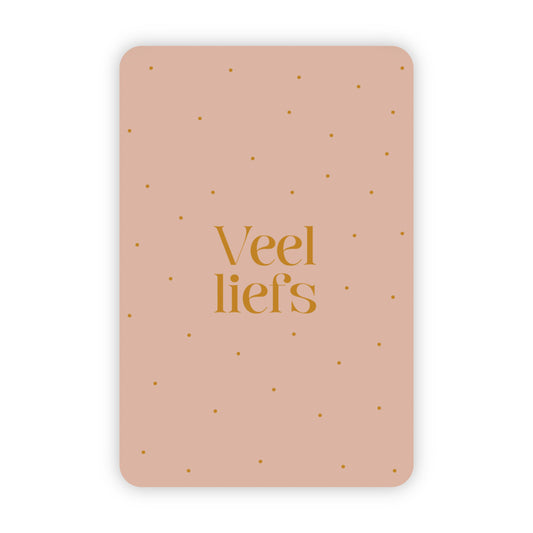 Wenskaart | Veel liefs goudfolie