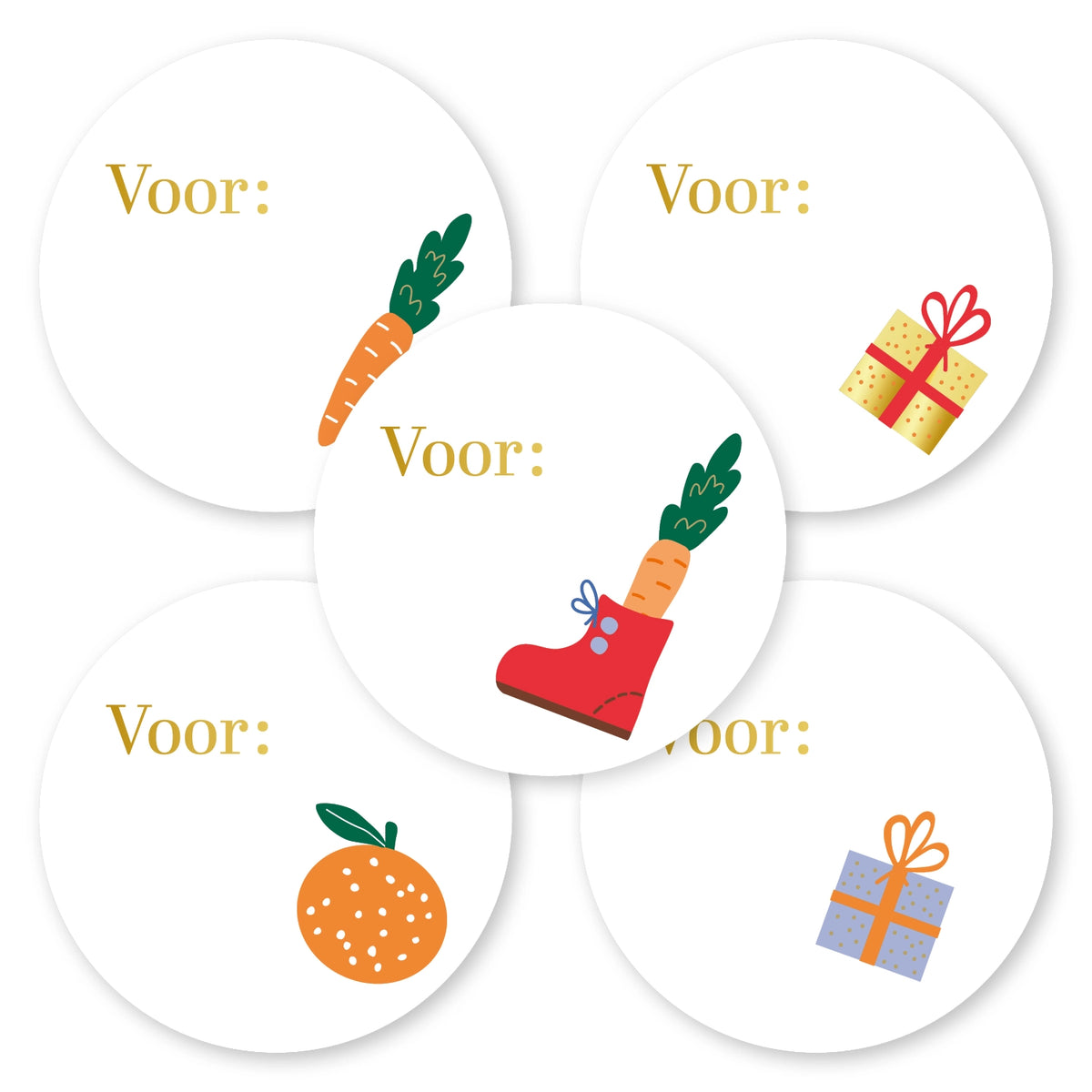Cadeaustickers | Sint 10 stuks goudfolie