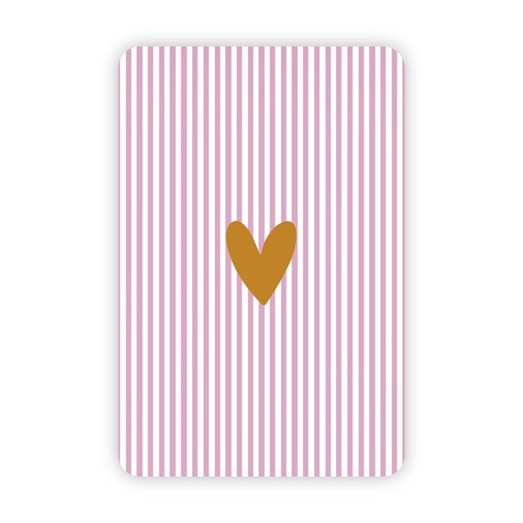 Wenskaarten | Set van 20 met goudfolie | Streepjescollectie