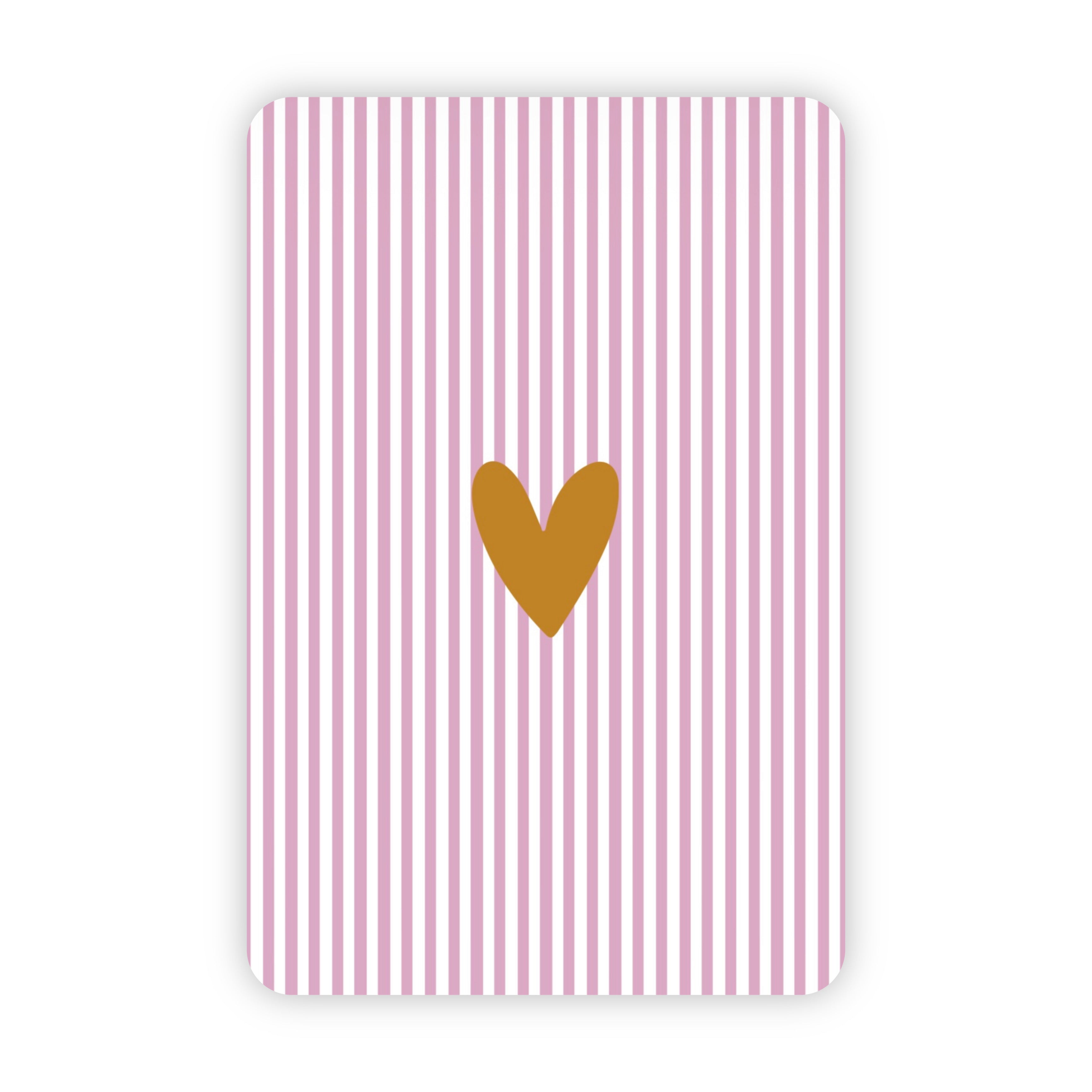 Wenskaarten | Set van 20 met goudfolie | Streepjescollectie