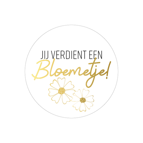 Cadeaustickers | Jij verdient een bloemetje 10 stuks goudfolie