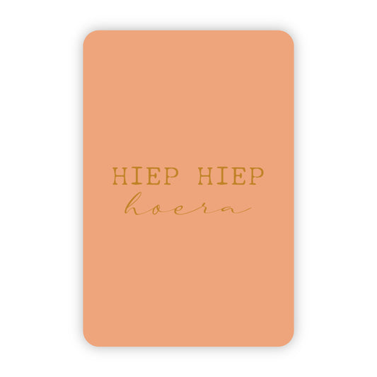 Wenskaart | Hiep hiep hoera goudfolie