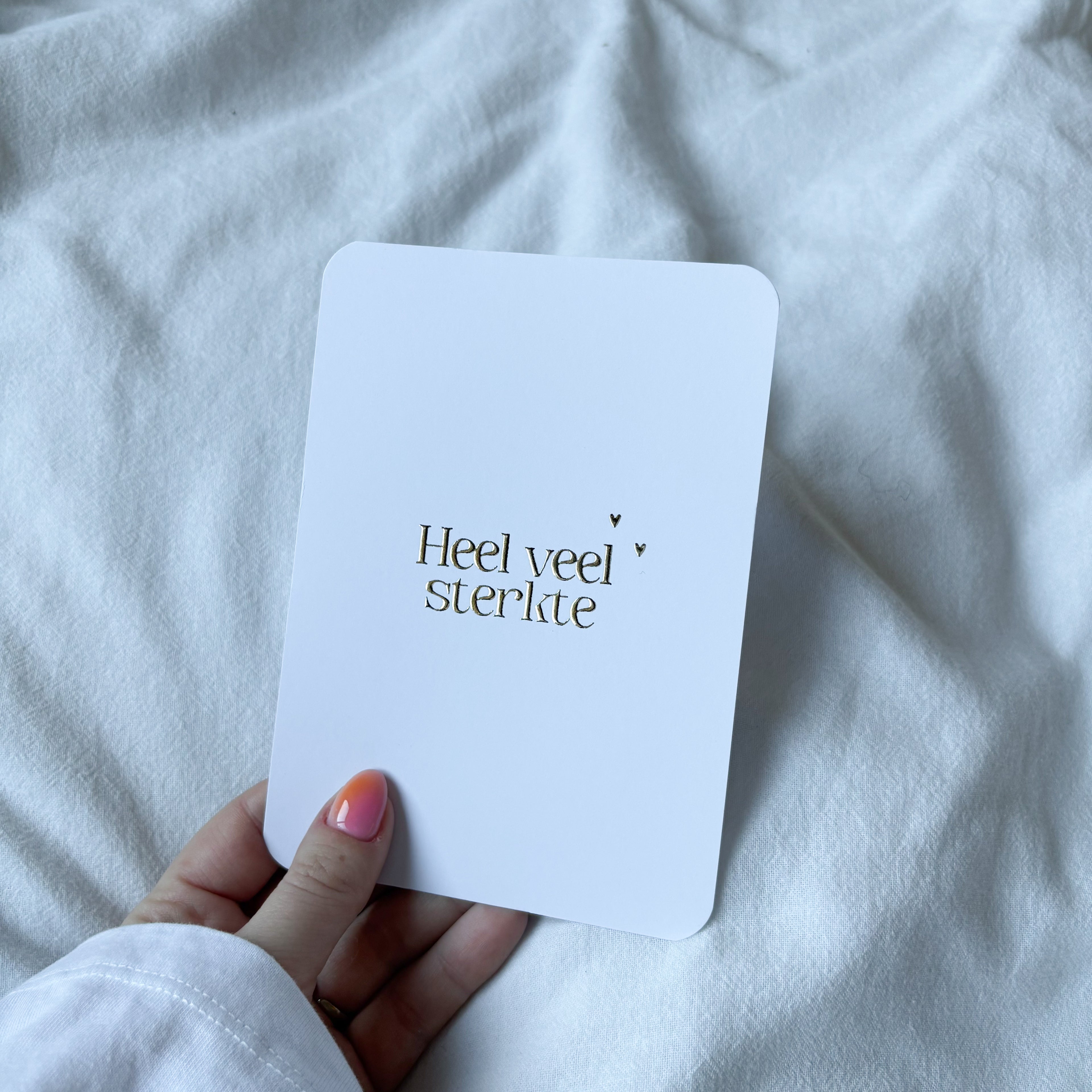 Wenskaart | Heel veel sterkte goudfolie