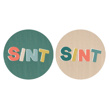 Cadeaustickers | Sint 10 stuks goudfolie