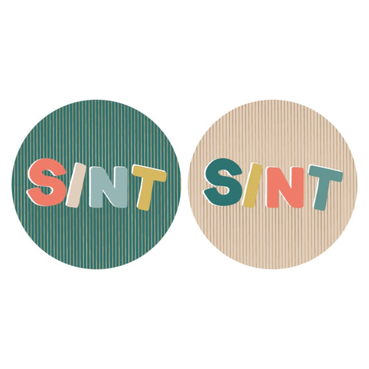Cadeaustickers | Sint 10 stuks goudfolie