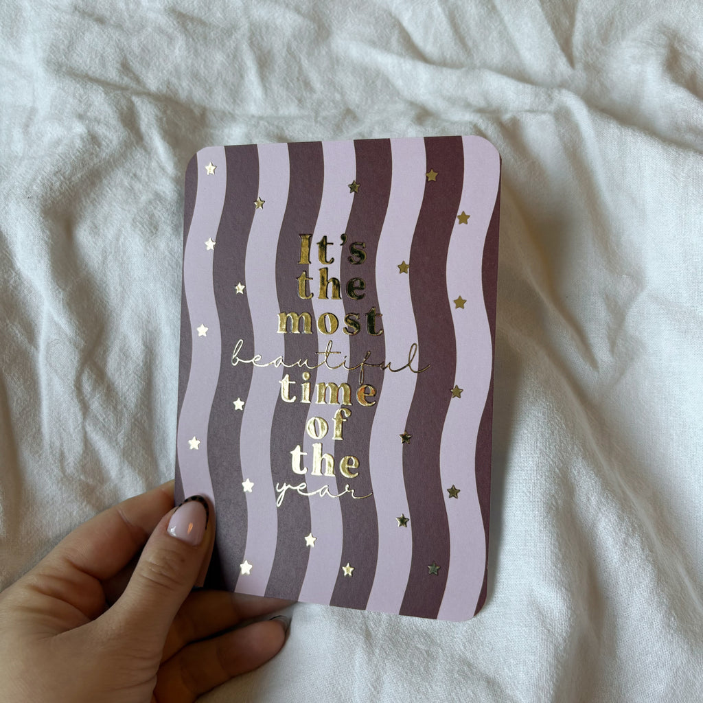 Kerstkaart goudfolie | It’s the most beautiful time of the year
