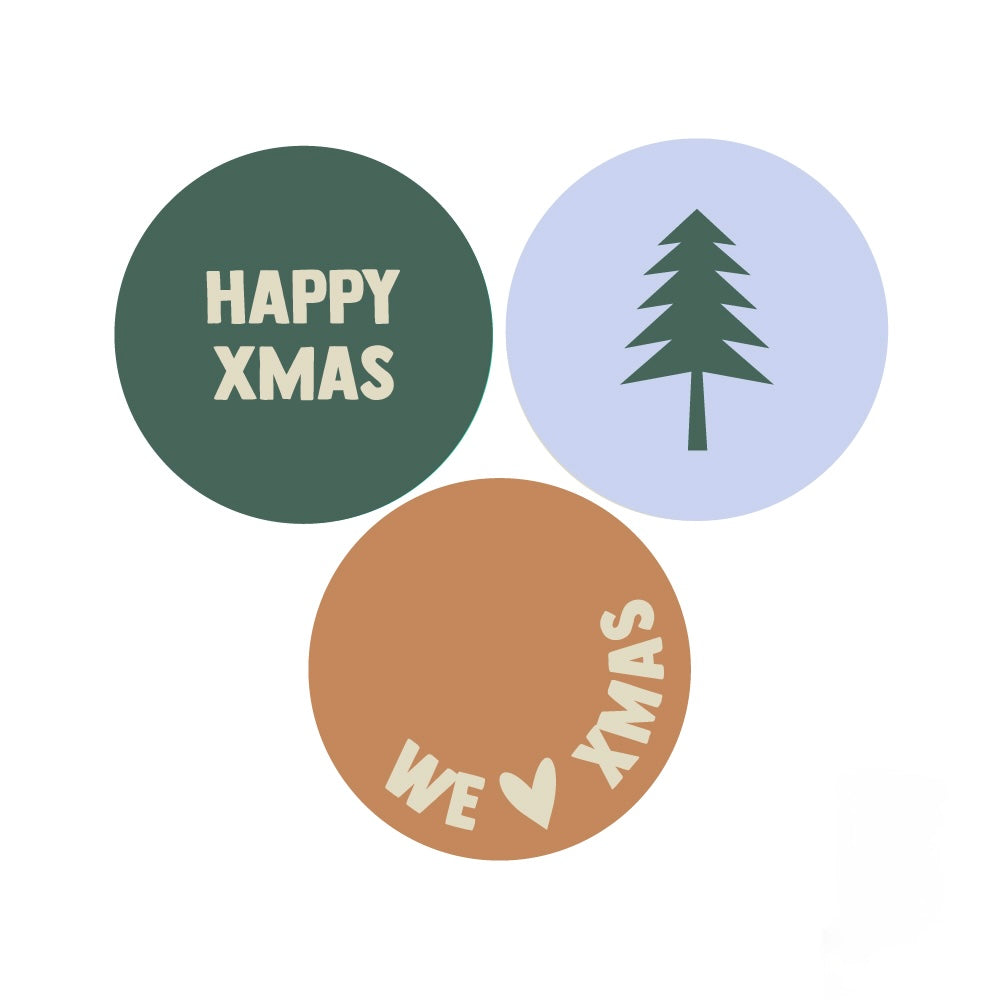 Cadeaustickers | Happy Xmas 10 stuks goudfolie