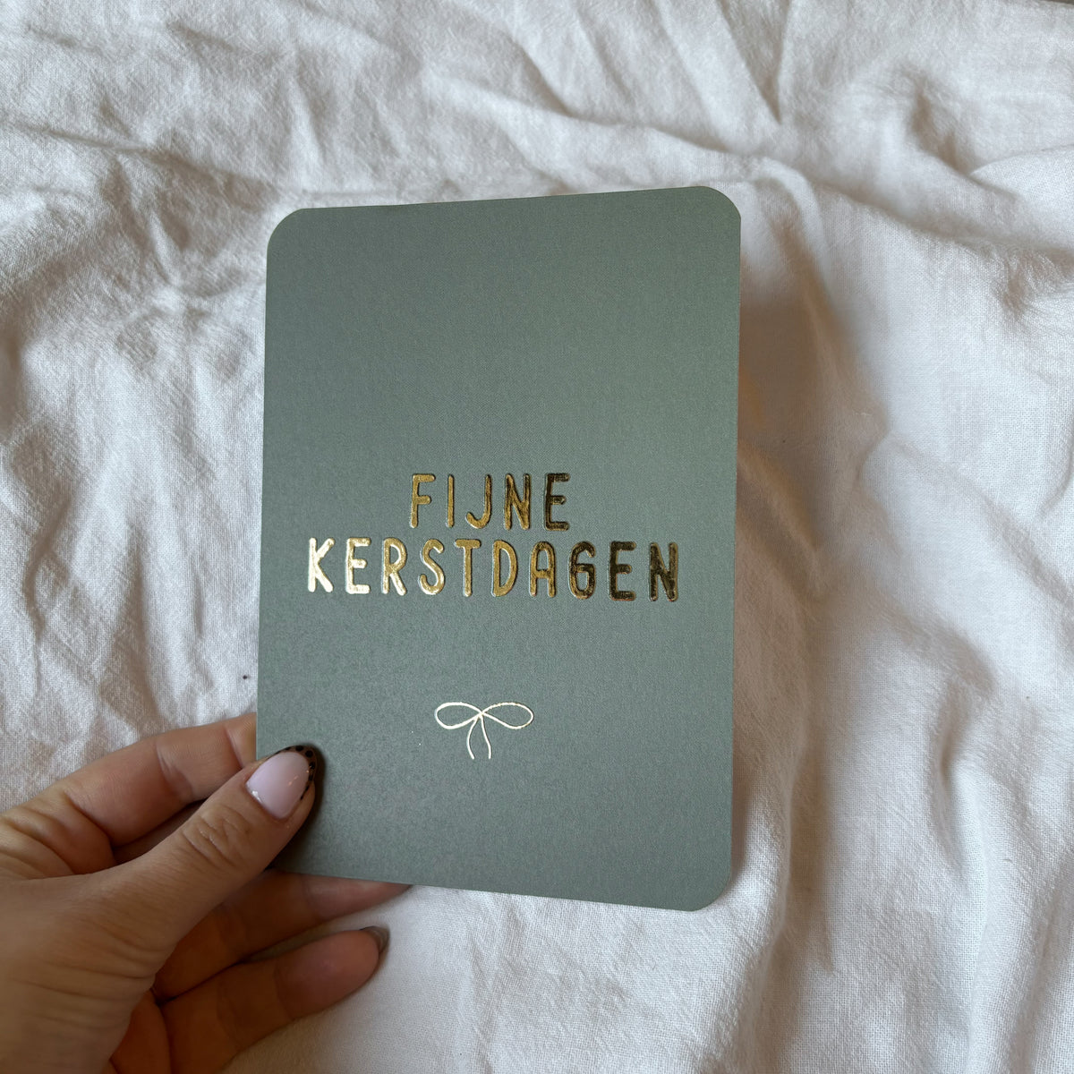 Kerstkaart goudfolie | Fijne kerstdagen