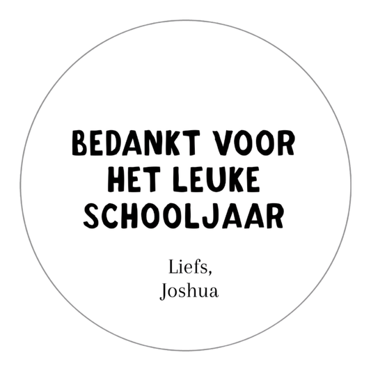 Gepersonaliseerde stickers | Bedankt voor het leuke schooljaar + naam 10 stuks