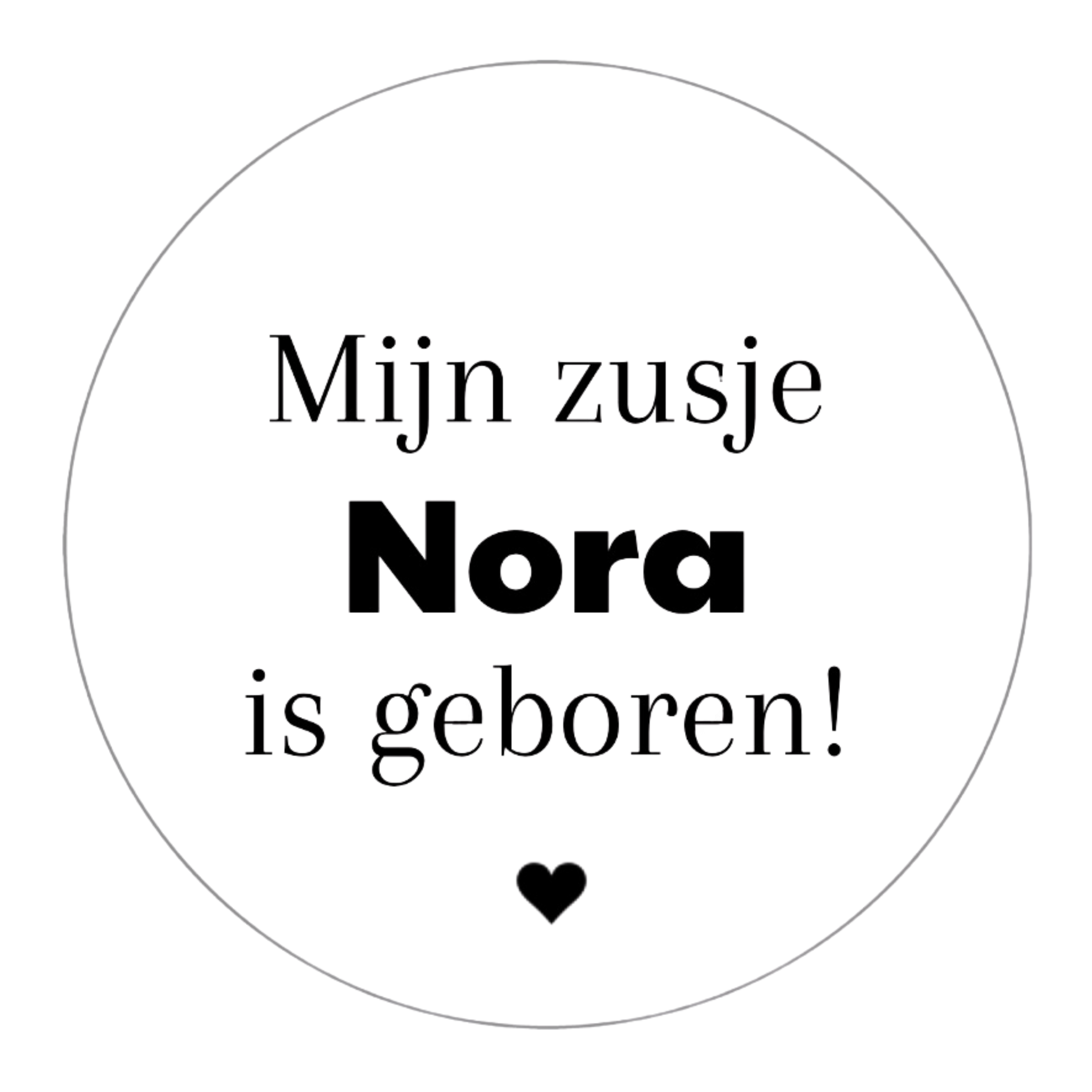 Gepersonaliseerde stickers | Mijn zusje + naam + is geboren! 10 stuks
