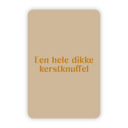Kerstkaart goudfolie | Een hele dikke kerstknuffel