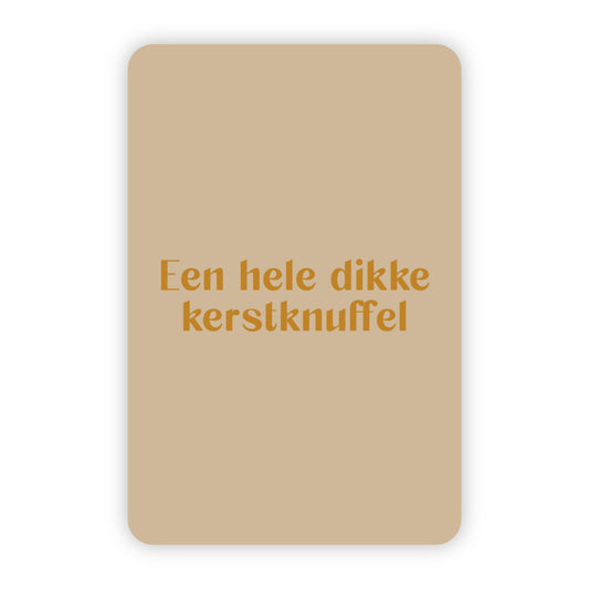 Kerstkaart goudfolie | Een hele dikke kerstknuffel