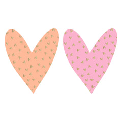 Cadeaustickers | Hartjes 10 stuks goudfolie