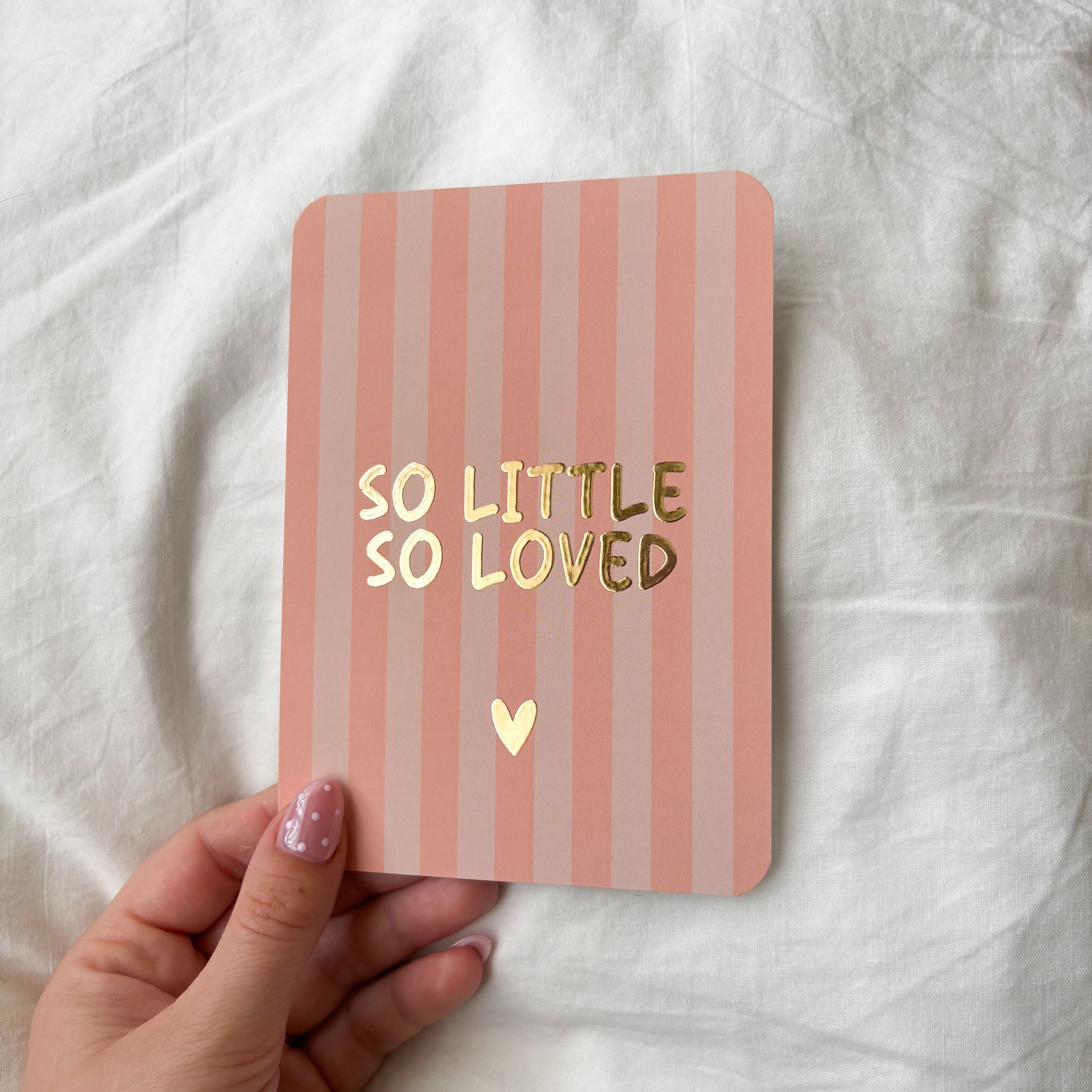Wenskaart | So little so loved goudfolie