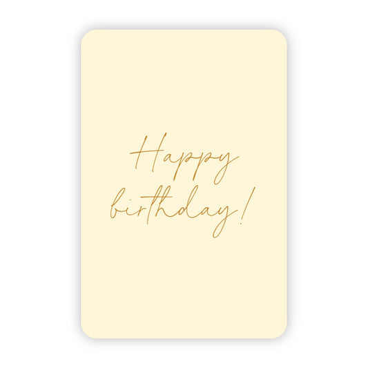 Wenskaart | Happy birthday goudfolie