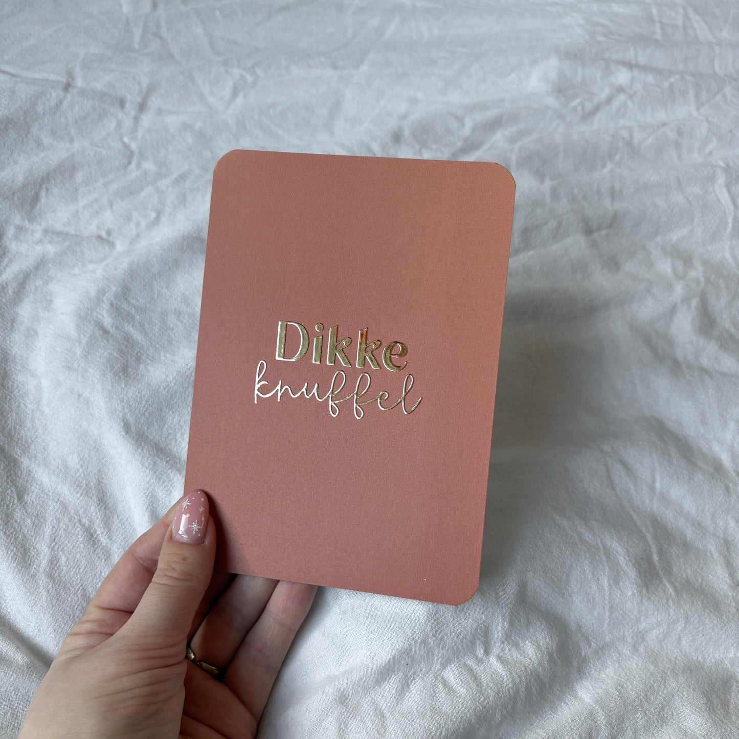 Wenskaart | Dikke knuffel goudfolie