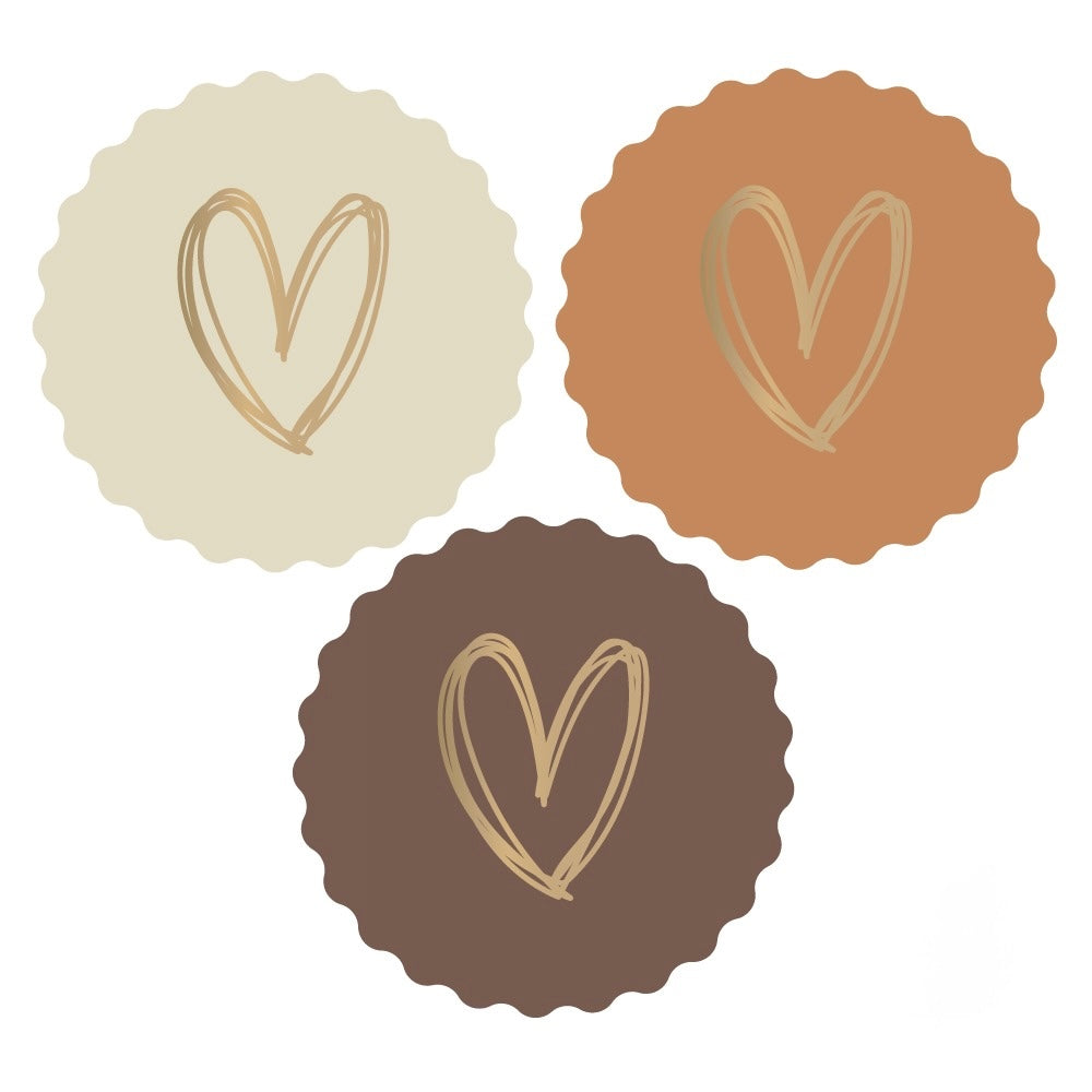Cadeaustickers | Hartjes 10 stuks goudfolie