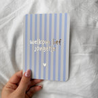Wenskaart | Welkom lief jongetje goudfolie
