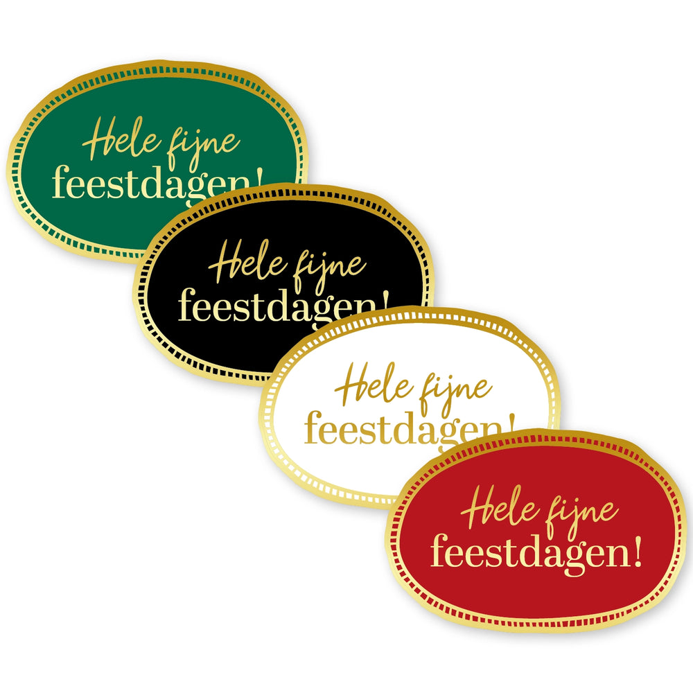 Cadeaustickers | Hele fijne feestdagen 10 stuks goudfolie