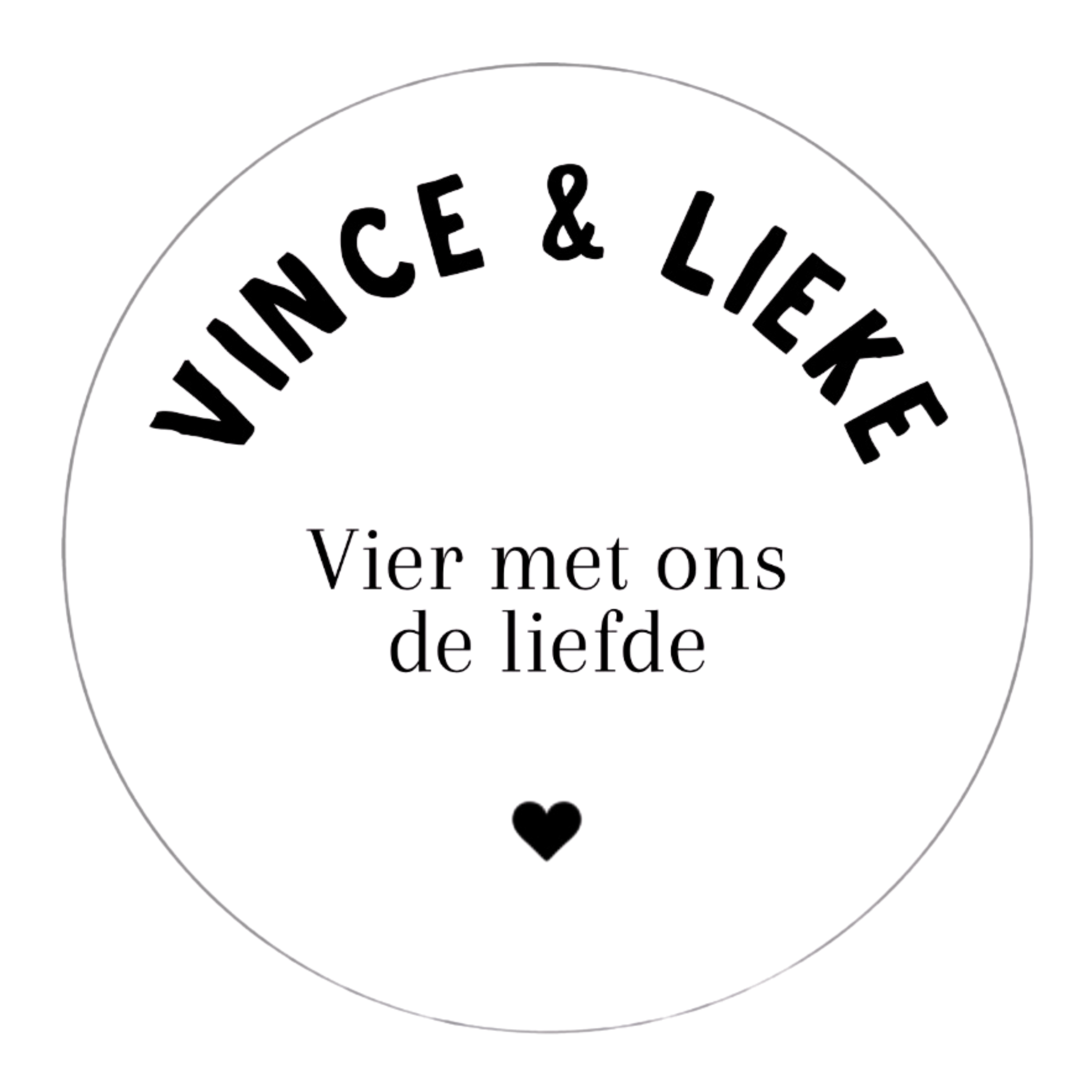 Gepersonaliseerde stickers | Namen + vier met ons de liefde 10 stuks